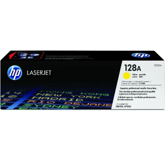 HP 128A Yellow Original LaserJet Toner Cartridge, ~1,300 pages, CE322A image {7}