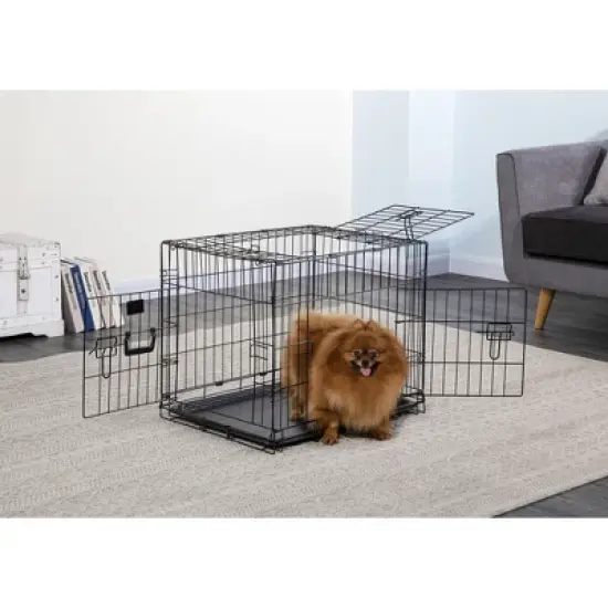 Go Pet Club 3 Door Foldable Metal Dog Crate 24" to 48" Long TD-24 image {2}