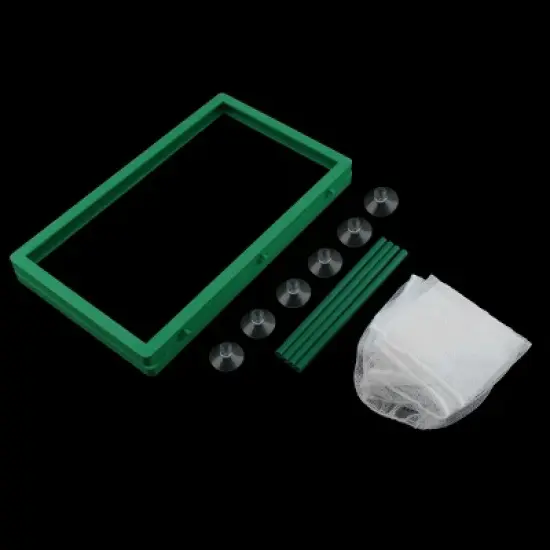 Unique Bargains Fish Tank Aquarium Plastic Net Frame Hatchery Breeder Suction Cup Green White image {2}