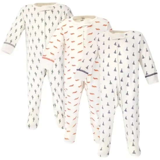 Touched by Nature Baby Organic Cotton Zipper Sleep and Play 3pk, Cactus image {4}