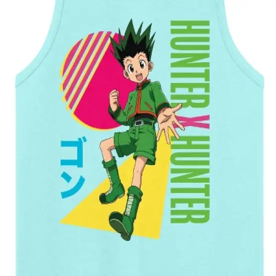 Hunter X Hunter Gon With Colorful Shapes Crew Neck Sleeveless Celadon Men's Tank Top image {3}