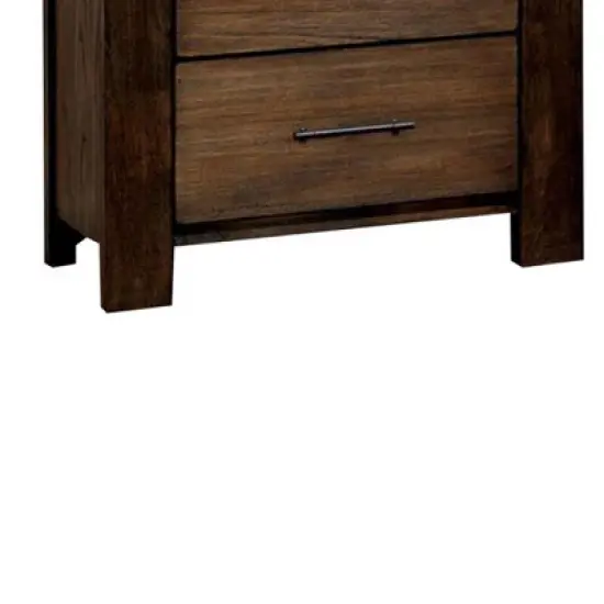 Transitional Nightstand Oak - Benzara image {2}