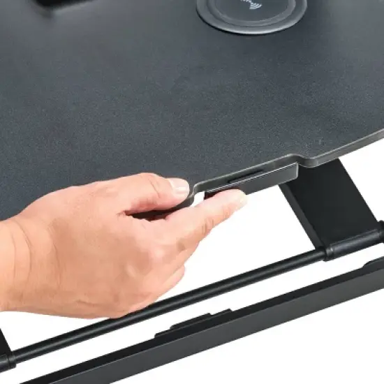 Standing Desk Converter with Wireless Charging Pad Manual Adjustment Black - Bostitch image {2}