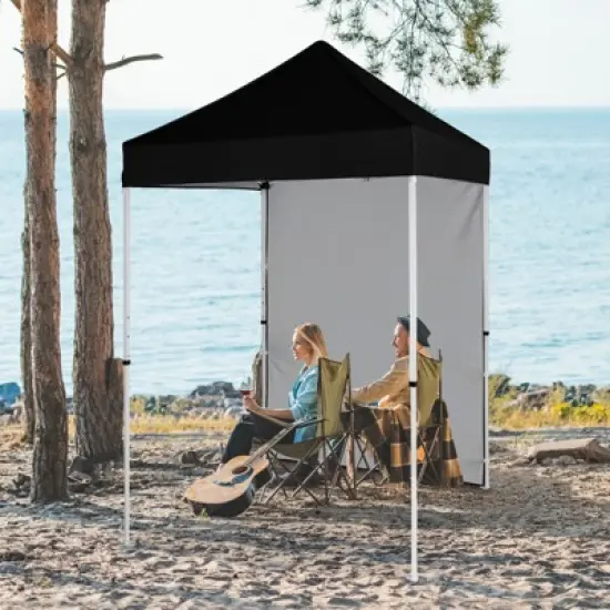 EAGLE PEAK 5x5ft Easy Setup Pop Up Canopy Tent with One Wall image {7}