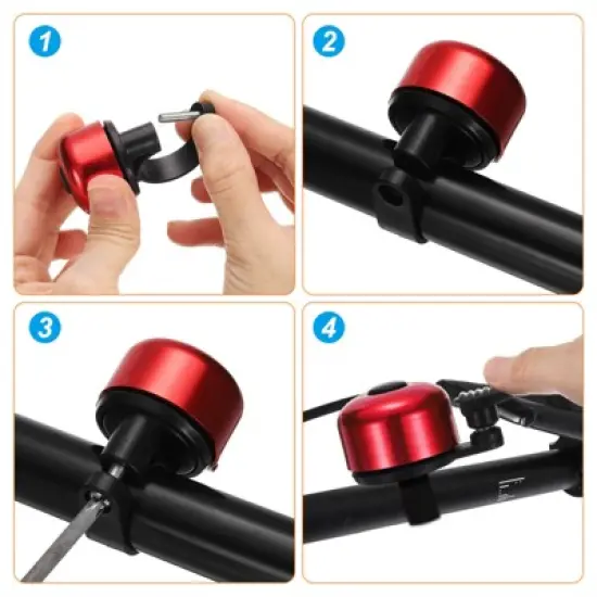 Unique Bargains Aluminum Loud Crisp Clear Sound Mini Bicycle Bells 2 Pcs image {3}
