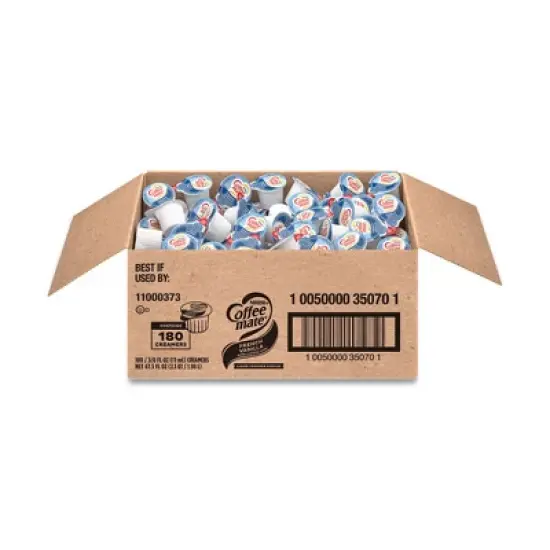 Coffee mate Liquid Coffee Creamer, French Vanilla, 0.38 oz Mini Cups, 180/Carton image {6}