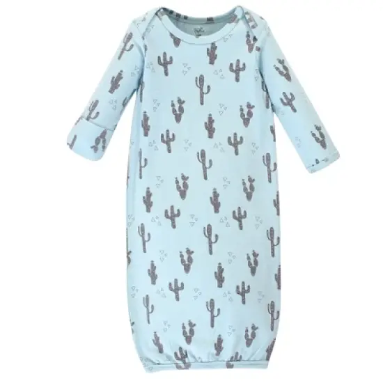 Touched by Nature Baby Boy Organic Cotton Long-Sleeve Gowns 3pk, Cactus Llama image {1}