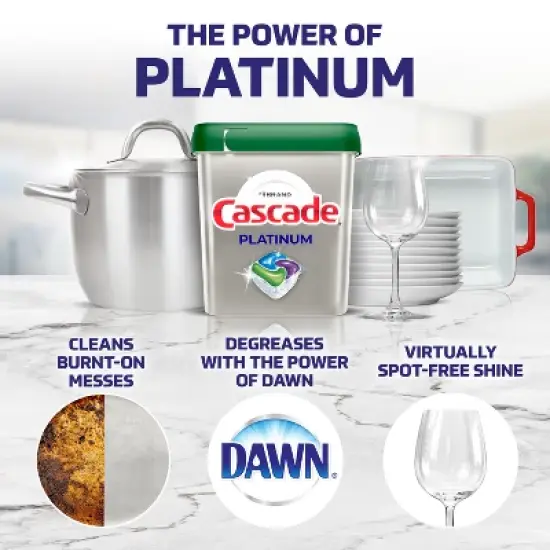 Cascade Fresh Scent Platinum ActionPacs Dishwasher Detergent + Oxi Fresh Cleaner Pods - 26.7oz/48ct image {2}