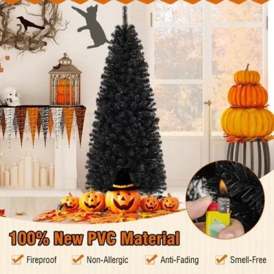 Costway 6 FT Artificial Halloween Tree with 618 Branch Tips 280 Warm White LED Lights image {5}