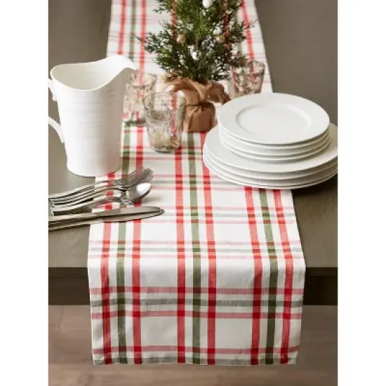 Design Imports  Christmas Nutcracker Plaid Table Runner, Red/Green, 14X72" image {6}