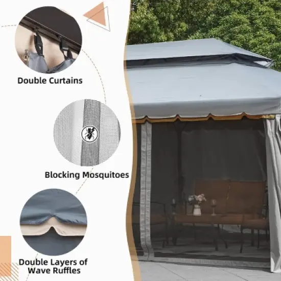 EROMMY 20 Ft. W x 10 Ft. D Metal Canopy image {7}