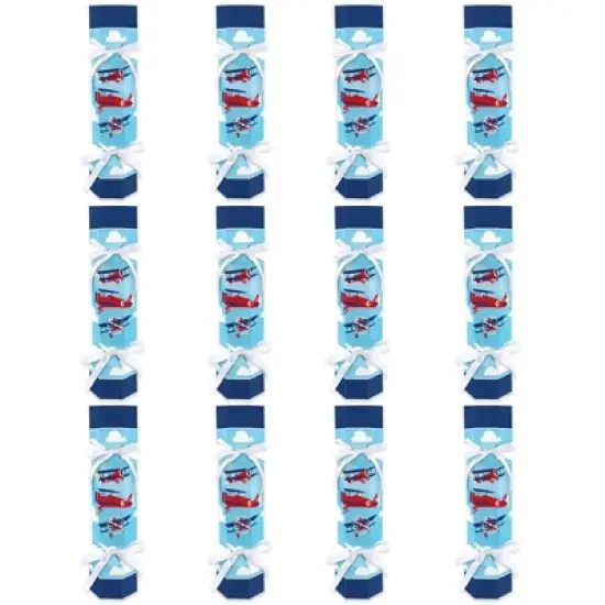 Big Dot of Happiness Taking Flight - Airplane - No Snap Vintage Plane Baby Shower or Birthday Party Table Favors - DIY Cracker Boxes - Set of 12 image {3}