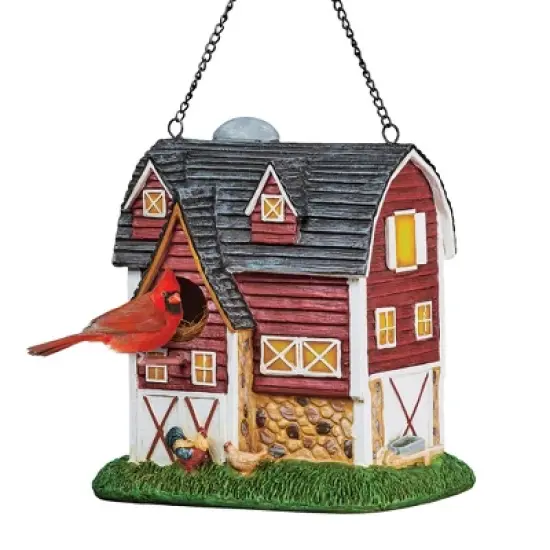 Collections Etc Hand-painted Red Country Farm Barn Birdhouse 7.75 X 7 X 8 image {2}