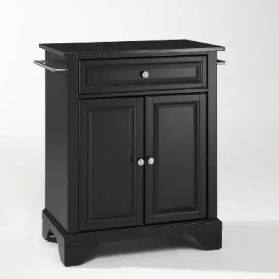 Lafayette Black Granite Top Portable Kitchen Island/Cart - Crosley image {6}