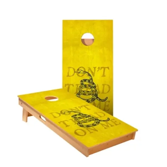 Skips Garage Don&rsquo;t Tread On Me Yellow Cornhole Boards - ACA Star Series image {1}