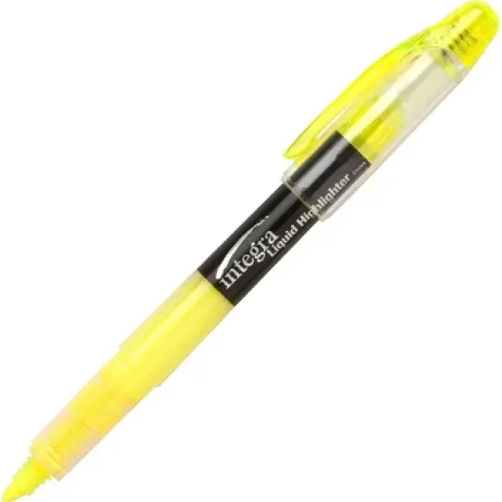 Integra Liquid Ink Highlighter Chisel Tip 12/PK Fluorescent YW 30006 image {1}