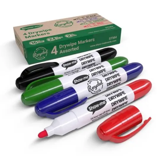 Show-me&reg; Chunky Dry Erase Markers, Assorted, Box of 4 image {6}