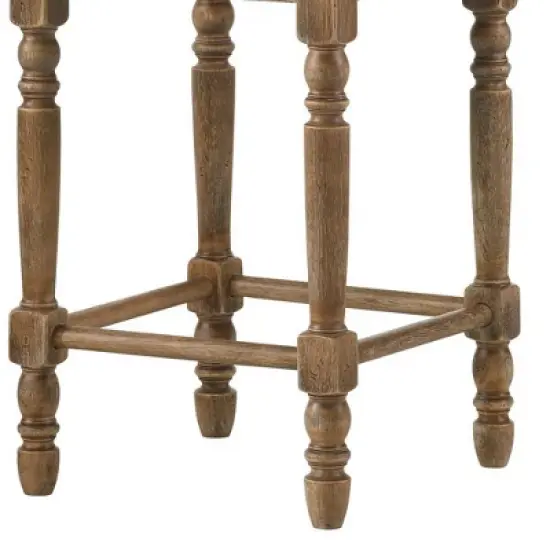 16" Farsiris Counter Height Barstool Beige Fabric/Weathered Oak Finish - Acme Furniture image {2}