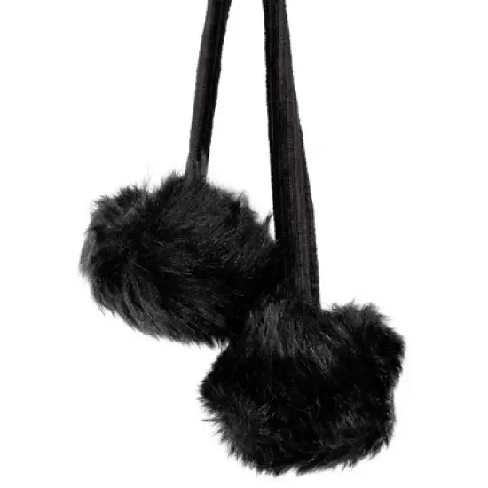 Northlight Sable Faux Fur Christmas Stocking with Pom Poms - 20.5" - Black image {4}