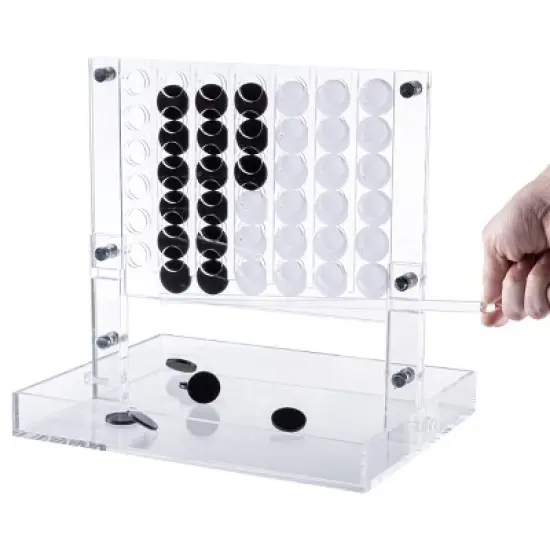 Trademark Games Acrylic 4 in a Row Game - Fun Strategy Game,Tabletop Decoration and Functional Desk Decor- Black and White image {6}