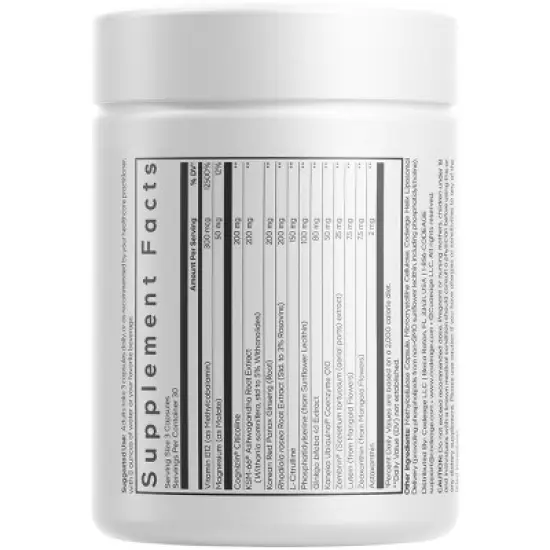 Codeage Cognitive Brainpower Platinum Supplement - Cognizin Citicoline, KSM-66 Ashwagandha, Panax Ginseng, Rhodiola, Phosphatidylserine, 90 Capsules image {1}