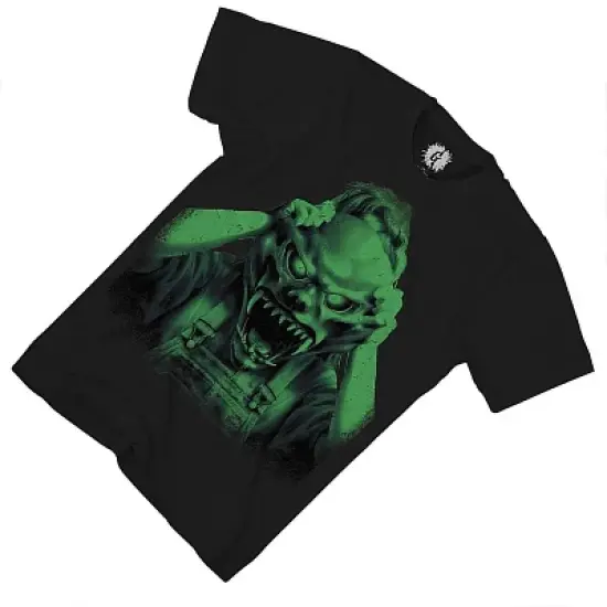 Mens Goosebumps Horror Mask Shirt - Goosebumps Book List Front and Back Mens T-Shirt (Black, Large) image {4}