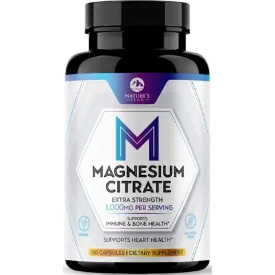 Magnesium Citrate 1000mg Capsules - Extra Strength Magnesium Supplement - 60 Count;120 Count;180 Count;240 Count image {10}