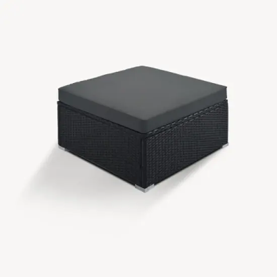 8PCS Patio PE Rattan Conversation Set, Outdoor Wicker Sectional Sofa with Table and Cushions-ModernLuxe image {10}