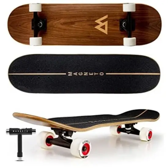Magneto SUV Skateboards | Fully Assembled 31" x 8.5" Standard Size | 7 Layer Canadian Maple Deck with Skate Tool (SUV Natural) image {8}