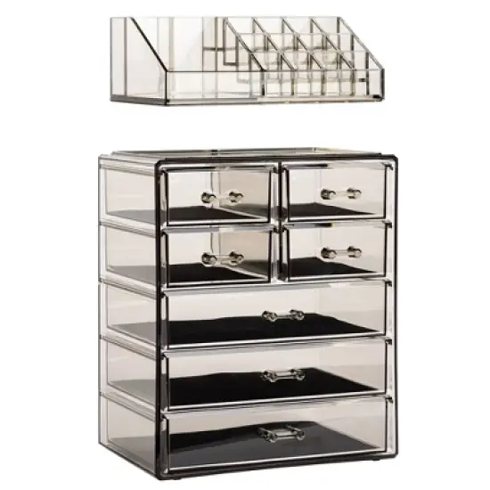 Sorbus Clear Cosmetic Makeup Organizer Case & Display - Spacious Design - Great for Dresser, Bathroom, Vanity & Countertop image {8}