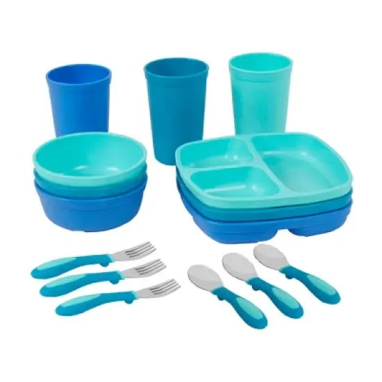 ECR4Kids My First Meal Pal Combo Set, Kids Plastic Tableware and Utensils, 15-Piece image {10}