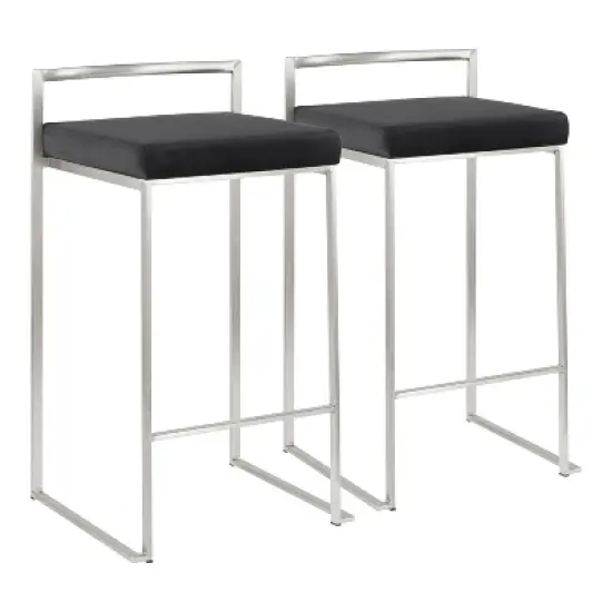 Set of 2 Fuji Contemporary Stackable Barstools - LumiSource image {10}