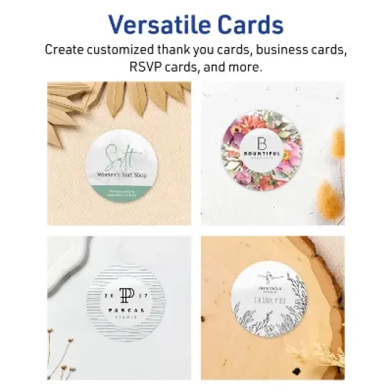 Avery Printable Round Cards, 4" Diameter, Glossy White, 30ct image {2}