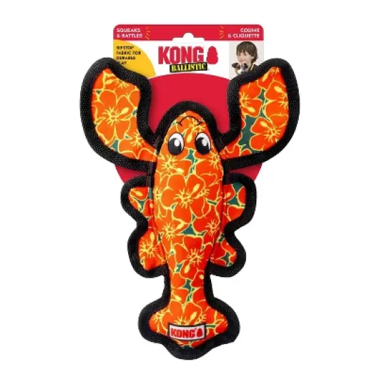 KONG Hibiscus Lobster Ballistic Dog Animal Toy image {1}