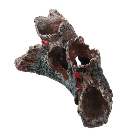 Unique Bargains Aquarium Decorations Hollow Tree Trunk Ornament Resin Fish Accessories Brown Green Black 5.91"x2.17" 1 Pcs image {6}
