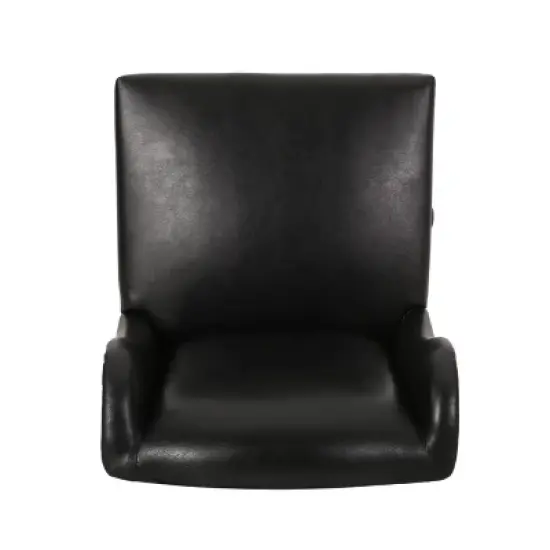 Bergen Contemporary Wingback Swivel Office Chair Midnight Black/Chrome - Christopher Knight Home image {2}