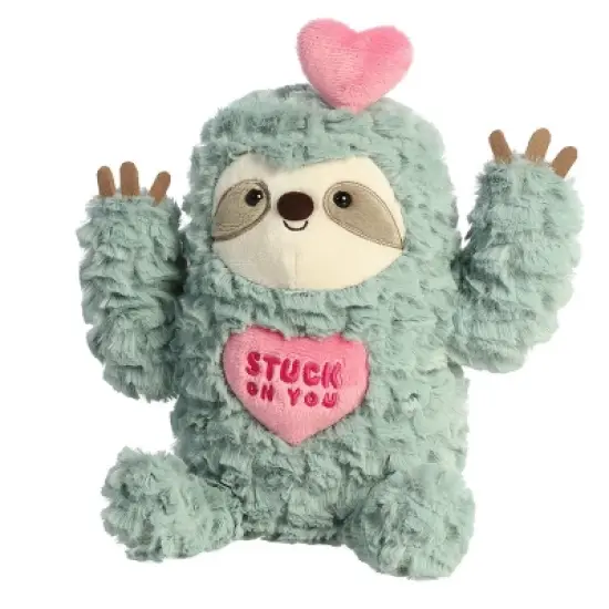 Aurora Val Sayings 10" Stuck On You Sloth Green Stuffed Animal image {4}