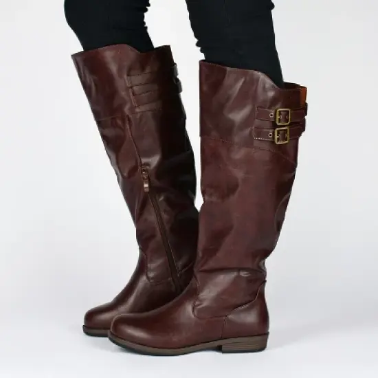 Journee Collection Womens Tori Stacked Heel Riding Boots image {8}