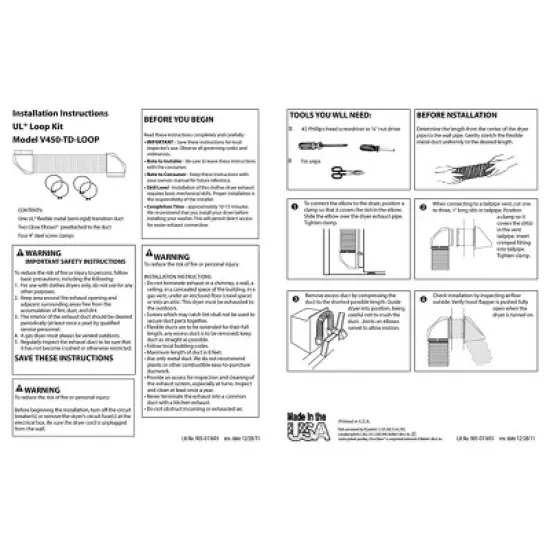 Builder's Best&reg; Saf-T-Duct&reg; UL Transition Duct Close Loop&trade; Kit in Silver image {3}