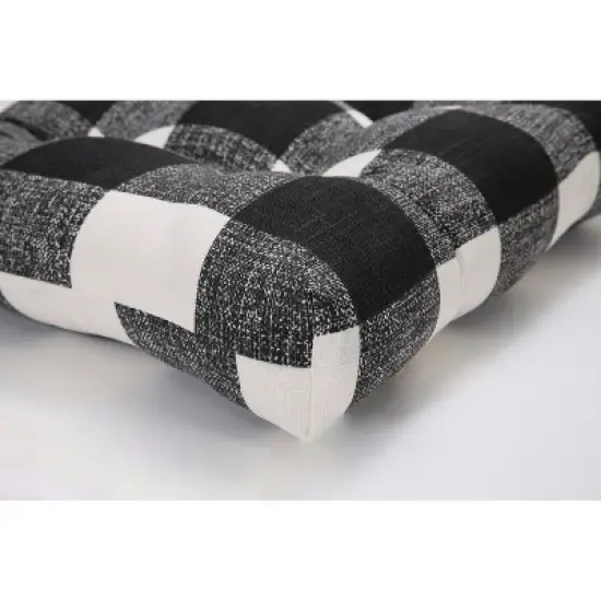 2pk Anderson Wicker Outdoor Seat Cushions Black - Pillow Perfect image {1}