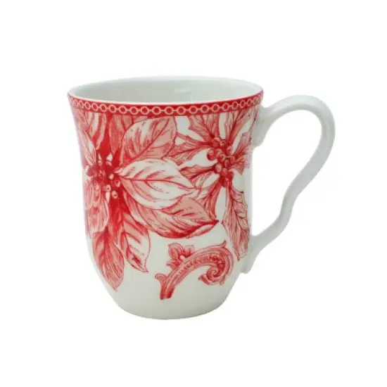 222 Fifth Christmas Lane 16pc Square Dinnerware Set Red image {6}