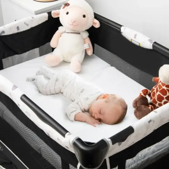 Babyjoy Tri-fold Pack and Play Mattress Topper 38" x 26" Mattress Pad w/ Carrying Bag image {2}