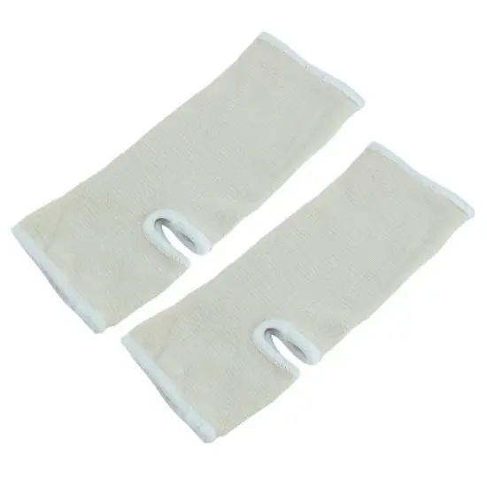 Unique Bargains Elastic Fabric Nylon Washable Reusable Ankle Brace Beige 1 Pair image {3}