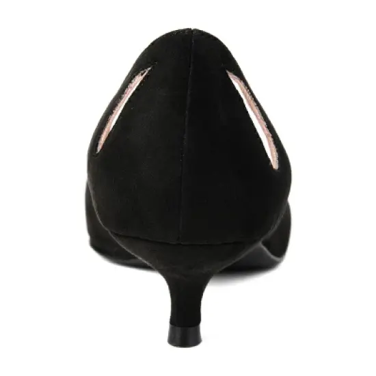 Journee Collection Womens Goldie Pointed Toe Kitten Heel Pumps image {2}