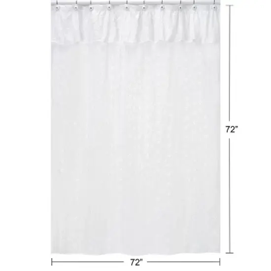 Sweet Jojo Designs Shower Curtain 72in.x72in. Eyelet White image {4}