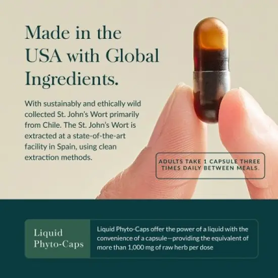 Gaia Herbs St. John's Wort - Natural Stress Support Supplement to Help Maintain Emotional Health - 60 Vegan Liquid Phyto-Capsules image {3}