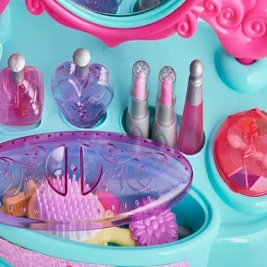 Kidoozie Just Imagine Glamour Girls Styling Center,Pretend Play Tabletop Vanity, Hair Dryer, Brushes, Ages 3+ image {2}