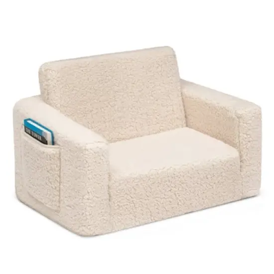 Delta Children Kids' Cozee Flip-Out Sherpa 2-in-1 Convertible Chair image {3}