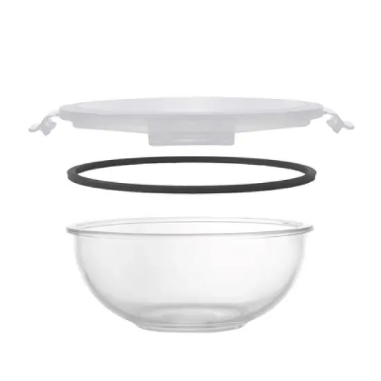 JoyFul Glass Mixing Bowl Set with Airtight Lids - Set of 5 - Black image {6}