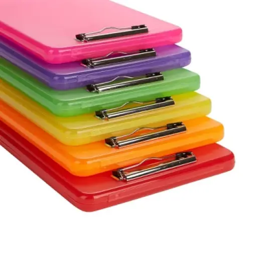 Mind Reader 6pk Plastic Clipboard Letter Storage Translucent image {2}